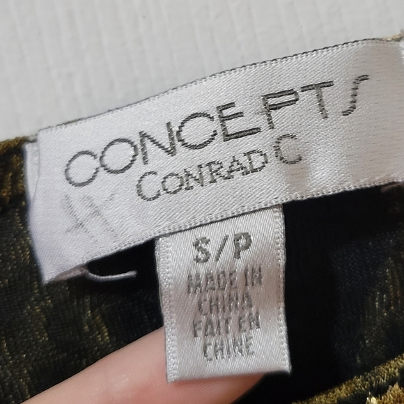 Vintage y2k moon print brown black long sleeve tee Concepts Conrad C small - Picture 7 of 11